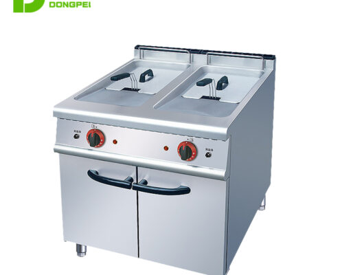electric 2 tank fryer with cabinet