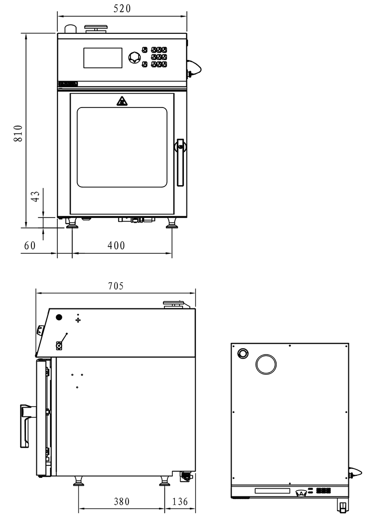 electric 4-tray combi oven