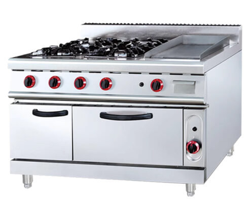 electric 4 burner with griddle wit oven