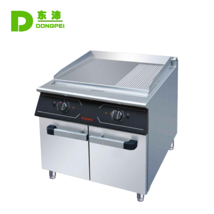 electric griddle (2/3 plat& 1/3 grooved) with cabinet