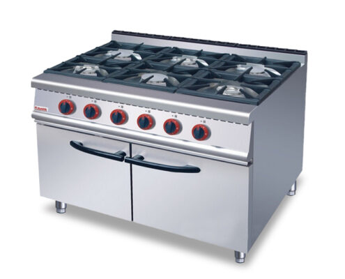 gas range with 6 burner with cabinet