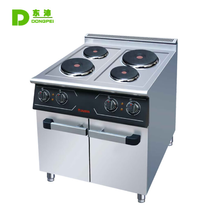4 head electric cooking stove with cabinet base