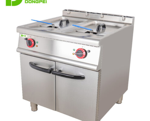 electric 2 tank fryer 2 basket with cabinet