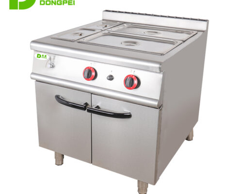 gas 4 pan bain marie with cabinet