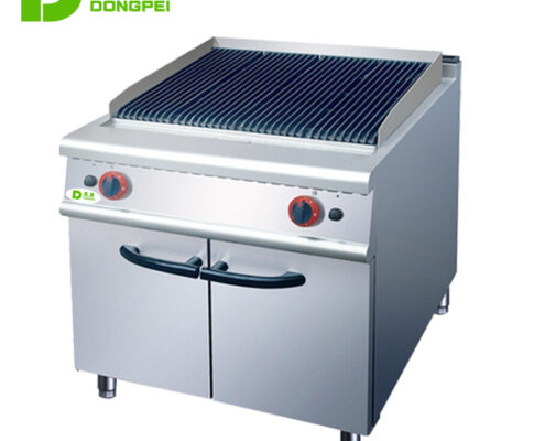 gas lava rock grill with cabinet